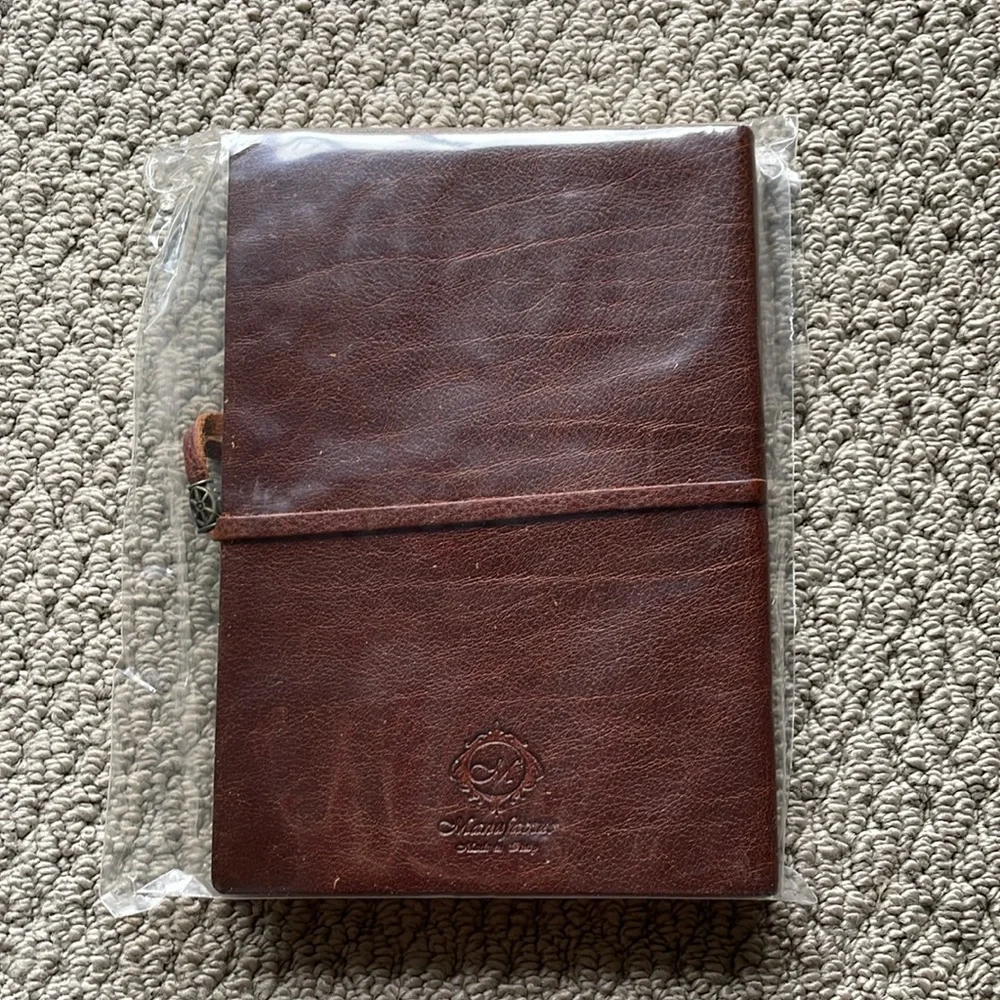 New With Tags: Made In Italy Leather Bound Compass Journal Notebook/Diary/Agenda